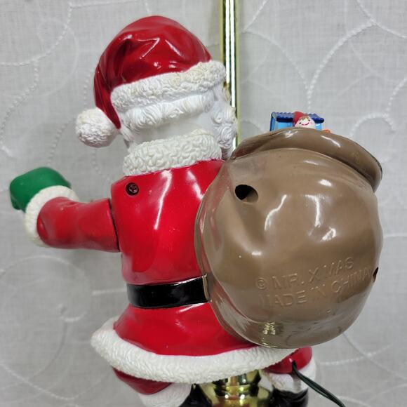 Mr Christmas Animated Santa Tree Topper Light-Up Gold Finial 14” Holiday Decor - Picture 12 of 16